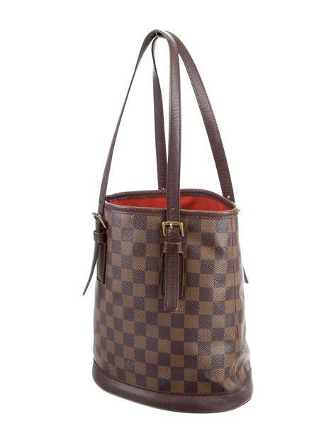 louis vuitton damier ebene marais bucket|Damier Ebene leather handbags.